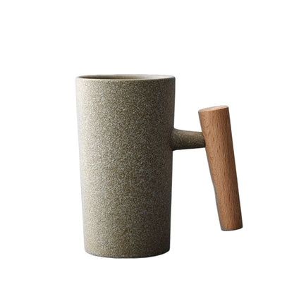 220ML Ceramic Home mug with Wood Handle
