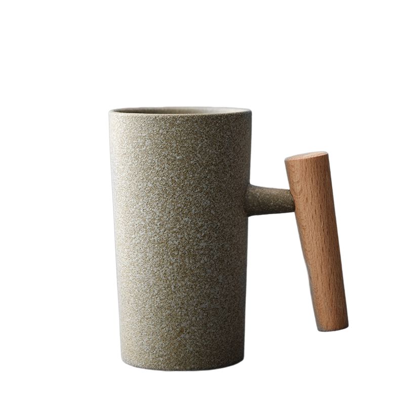 220ML Ceramic Home mug with Wood Handle