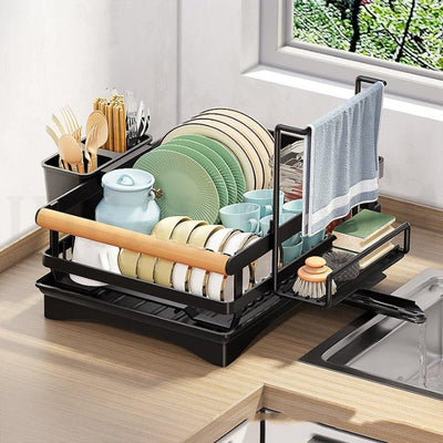 Multi-Functional Kitchen Dish Drying Rack – Black