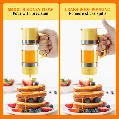 260ML No-Drip Honey Dispenser – Handheld Syrup & Honey Pourer with Easy Squeeze Handle