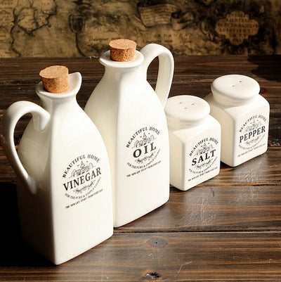 Porcelain Oil Bottle & Spice Dispenser
