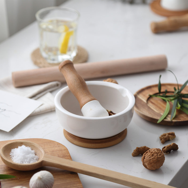 Bamboo Mortar and Pestle Set