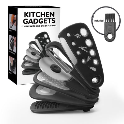 6-in-1 Manual Kitchen Utensil Set Plastic Stainless-Steel Blades