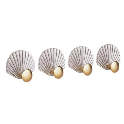Set of 4 pieces Wall Mounted Shell Decorative Hanger Hooks
