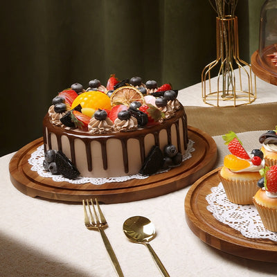 Premium Acacia Wood Cake Stand Display Board