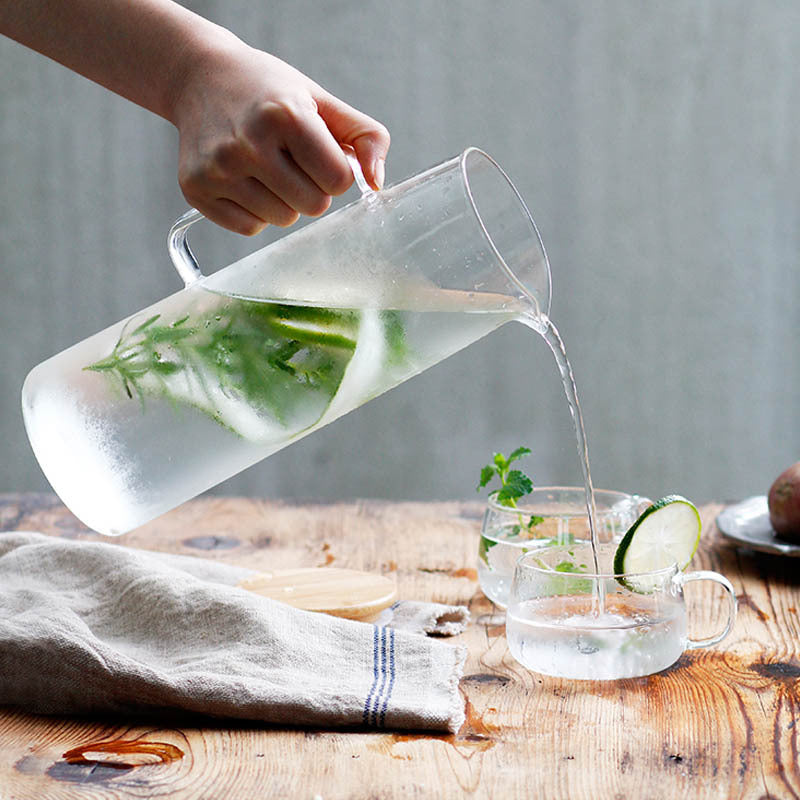 1200ML Borosilicate Glass Infusion Pitcher with Bamboo Lid