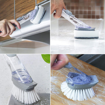 Pro-Scrub 2-in-1 Soap Dispensing Kitchen Brush & Sponge Set