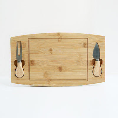 Bamboo Charcuterie & Cheese Board with Integrated Tool Set