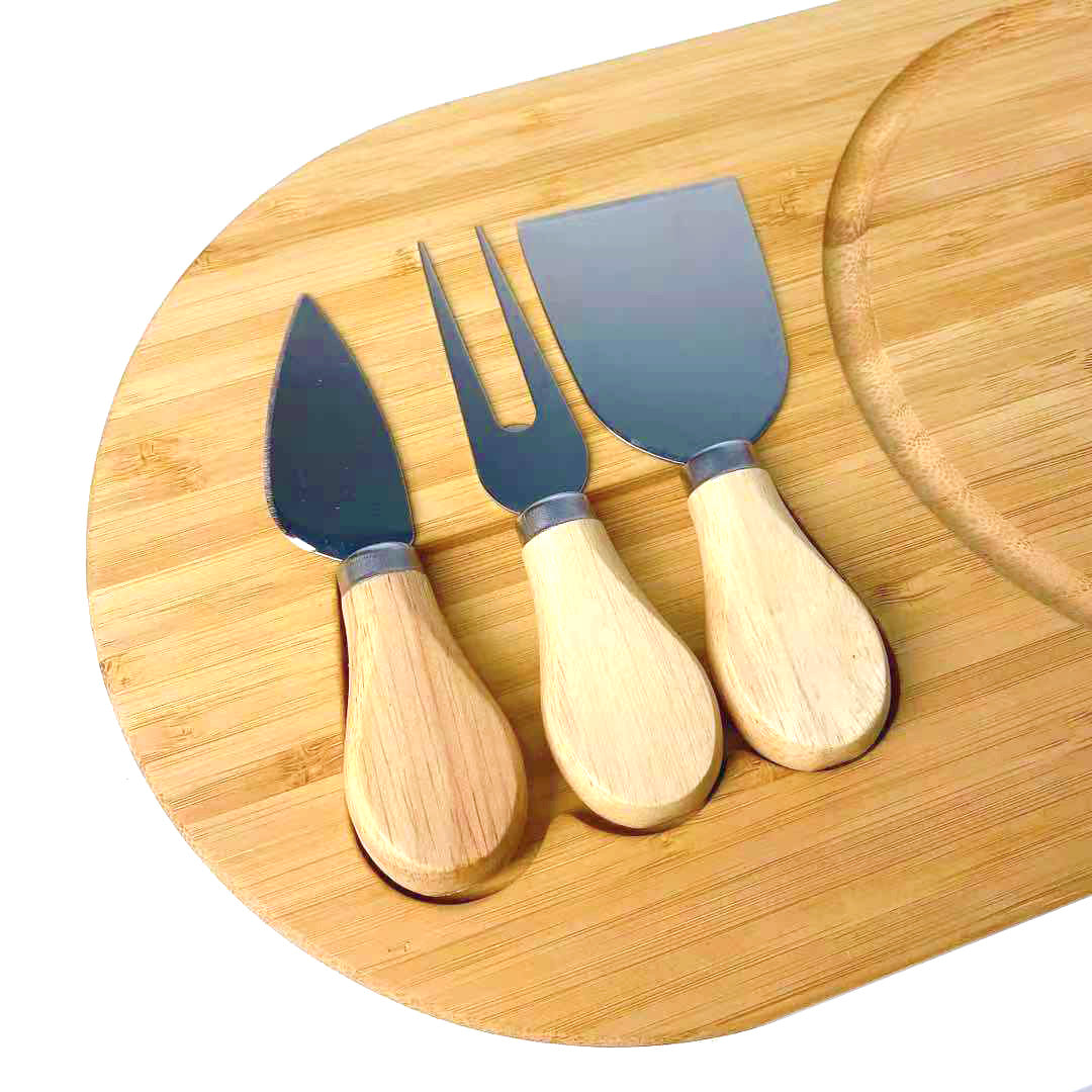 Bamboo Charcuterie Board with 3-Piece Tool Set
