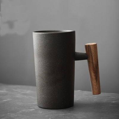 220ML Ceramic Home mug with Wood Handle