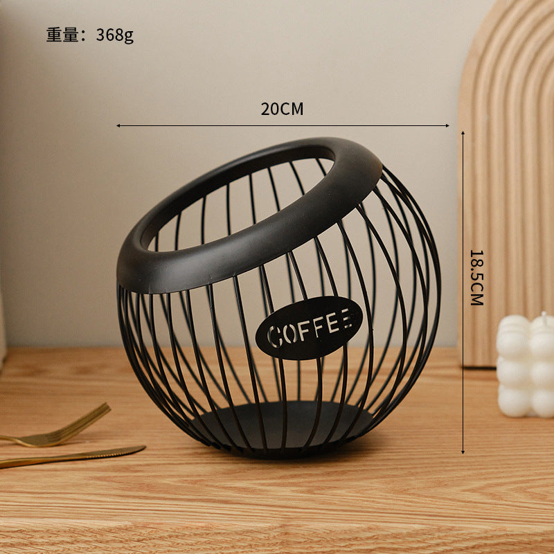 Modern Wire Mesh Coffee Pod Basket-Black
