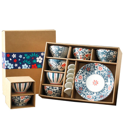 Japanese Blossom Ceramic Tableware Gift Set (Bowls, Plates & Spoons)