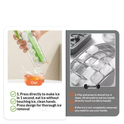 2-in-1 Portable Ice Cube Maker Kettle & Dispenser Bottle