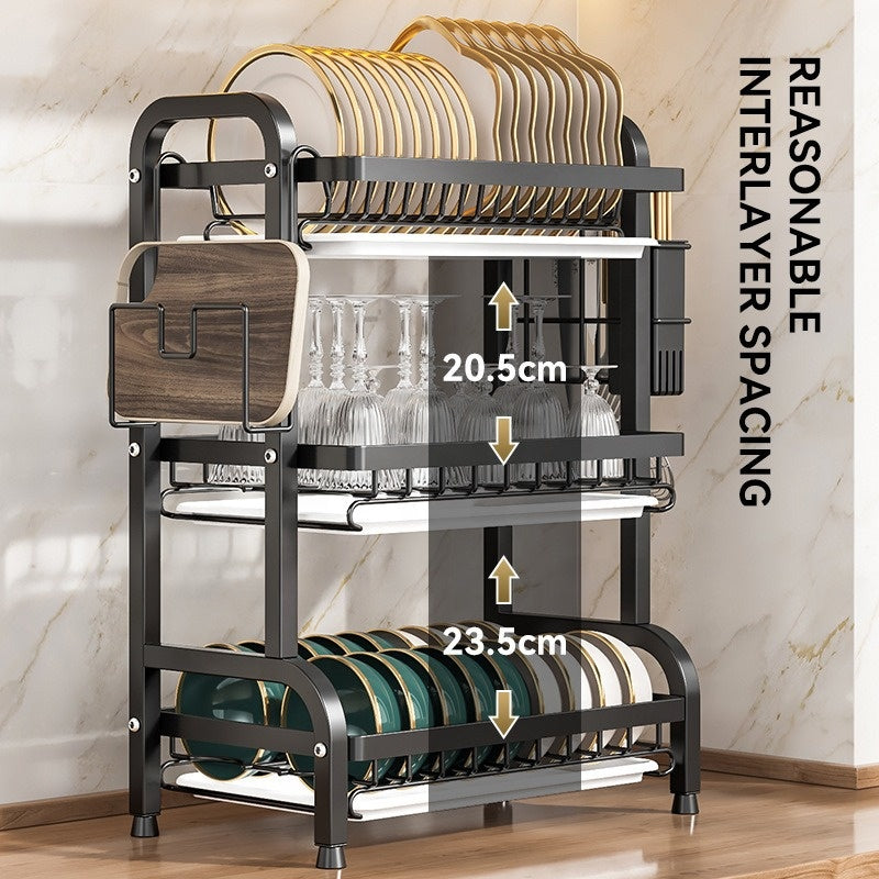 3-Tier Kitchen Dish Drying Rack with Utensil Holder