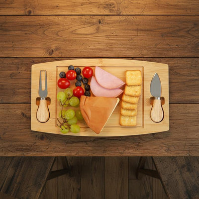 Bamboo Charcuterie & Cheese Board with Integrated Tool Set