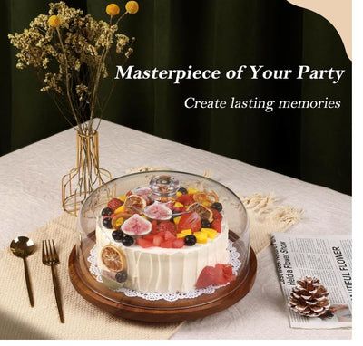 Premium Acacia Wood Cake Stand & Multifunctional Charcuterie Board