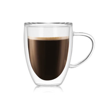 350ML Double-Wall Insulated Borosilicate Glass Mug