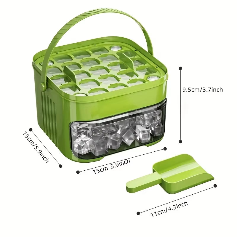 One-Click Easy Release Ice Cube Maker Set – Double-Layer 50-Cube Mini Ice Tray