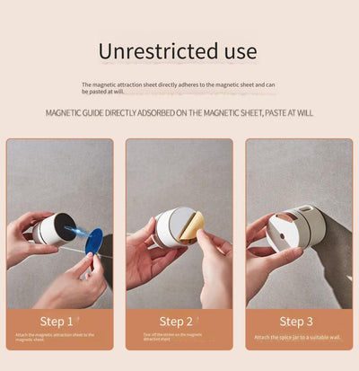 6 Pcs Spice Jars Magnetic Suction