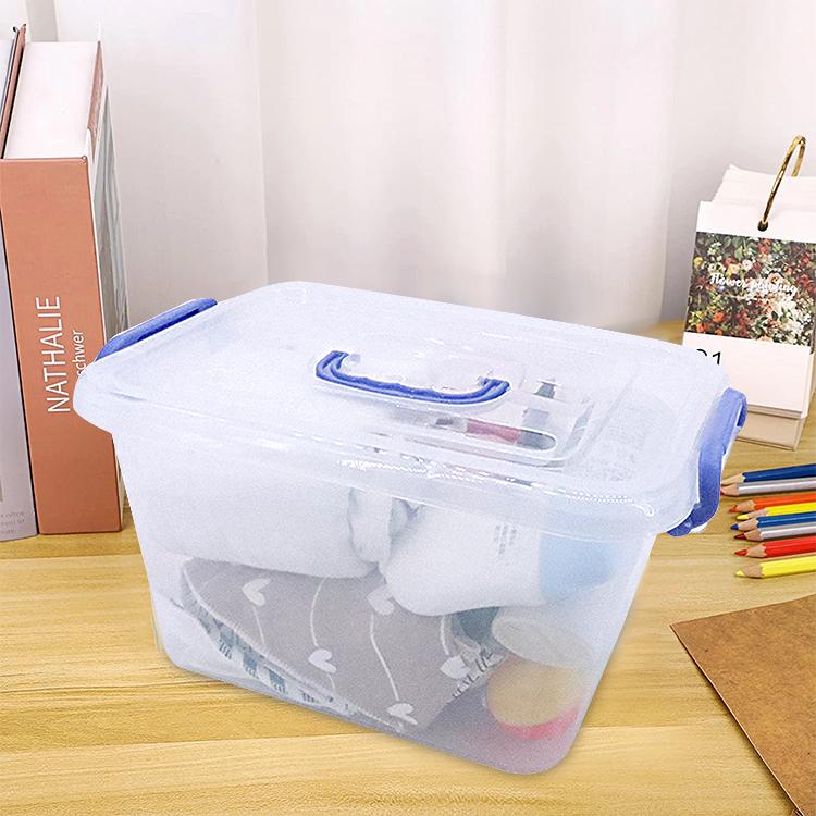 Set of 5 Multi-Size Clear Storage Bins with Secure Snap-Lock Handles