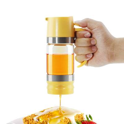 260ML No-Drip Honey Dispenser – Handheld Syrup & Honey Pourer with Easy Squeeze Handle