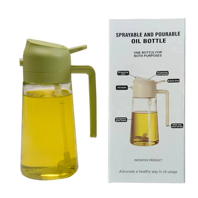 Dispenser and Sprayer Oil Bottle 470ml 2 in 1 Glass Oil Spray Bottle for Cooking