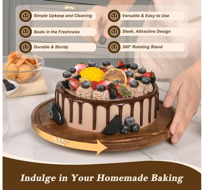 Premium Acacia Wood Cake Stand & Multifunctional Charcuterie Board