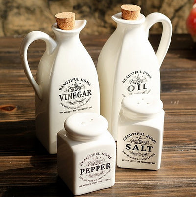 Porcelain Oil Bottle & Spice Dispenser