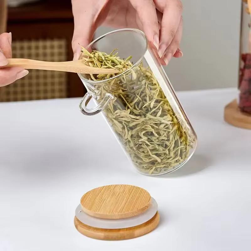 500ml Glass Jars with Bamboo Lids &amp; Spoons