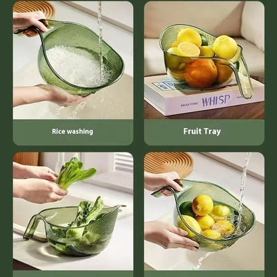 Transparent Rice Washing and Straining Bowl
