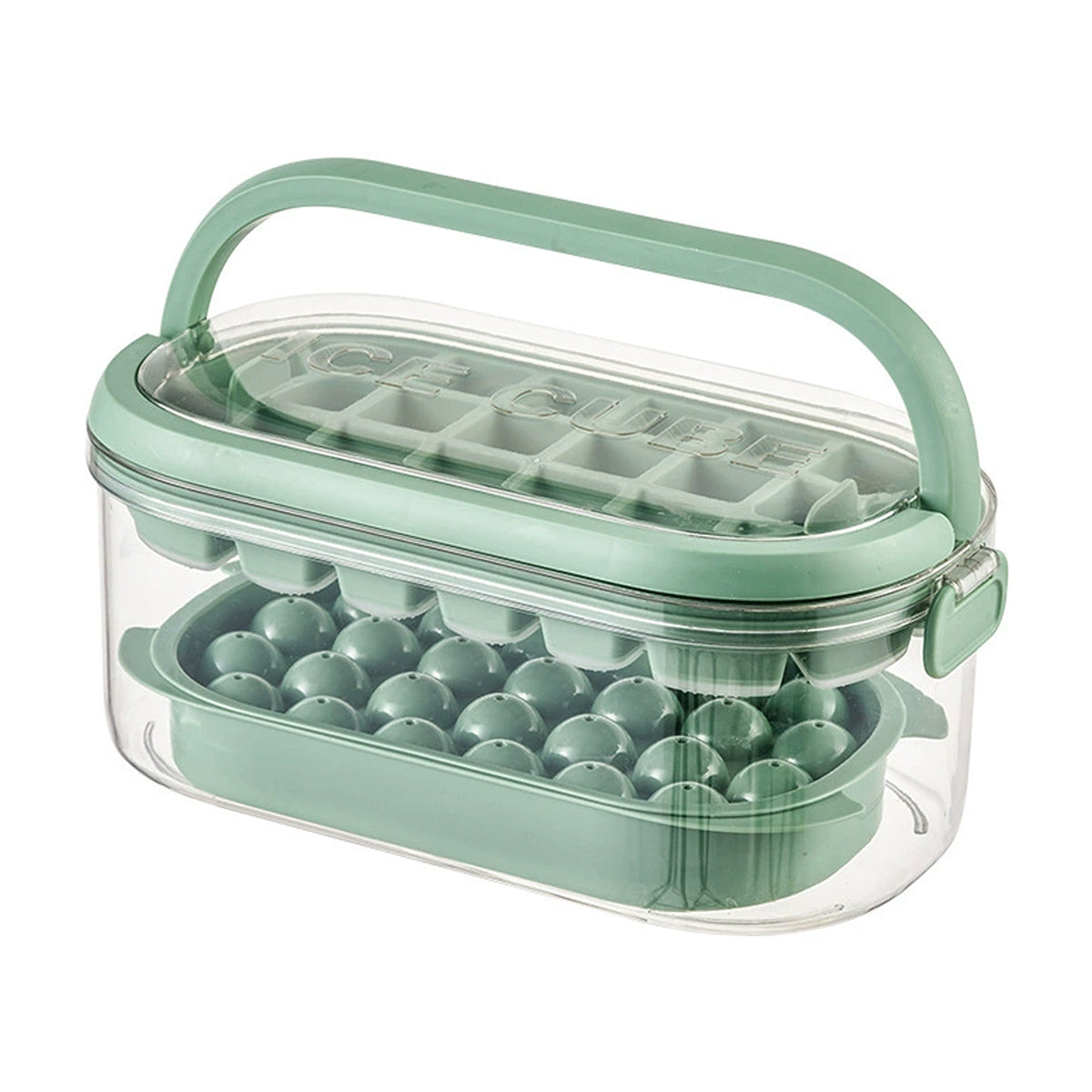Easy-Release Silicone Ice Cube Tray & Storage Bin Set
