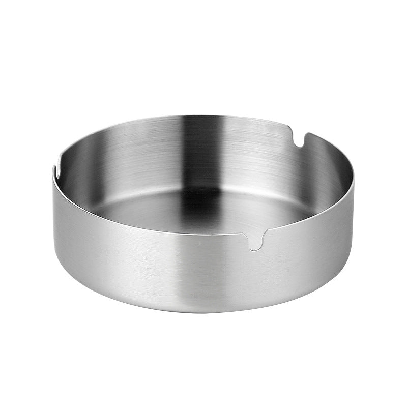 Silver Small Round Stainless Steel Ashtray Cigar
