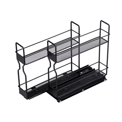 Heavy-Duty Double-Tier Slide-Out Spice Rack Organizer
