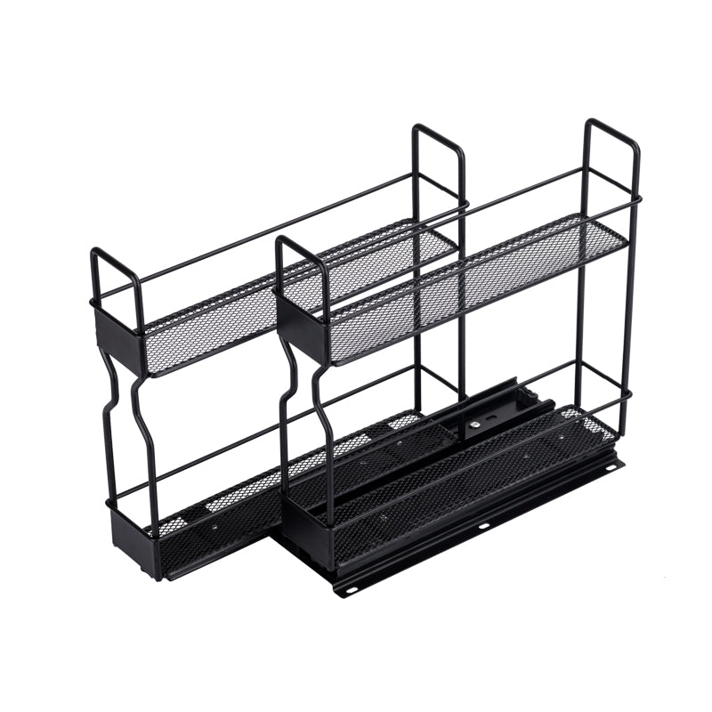 Heavy-Duty Double-Tier Slide-Out Spice Rack Organizer