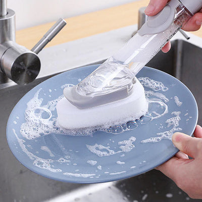 Pro-Scrub 2-in-1 Soap Dispensing Kitchen Brush & Sponge Set