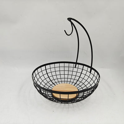 Modern Wire Fruit Bowl with Integrated Banana Hanger