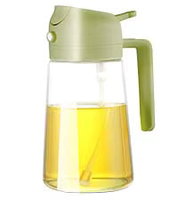 Dispenser and Sprayer Oil Bottle 470ml 2 in 1 Glass Oil Spray Bottle for Cooking