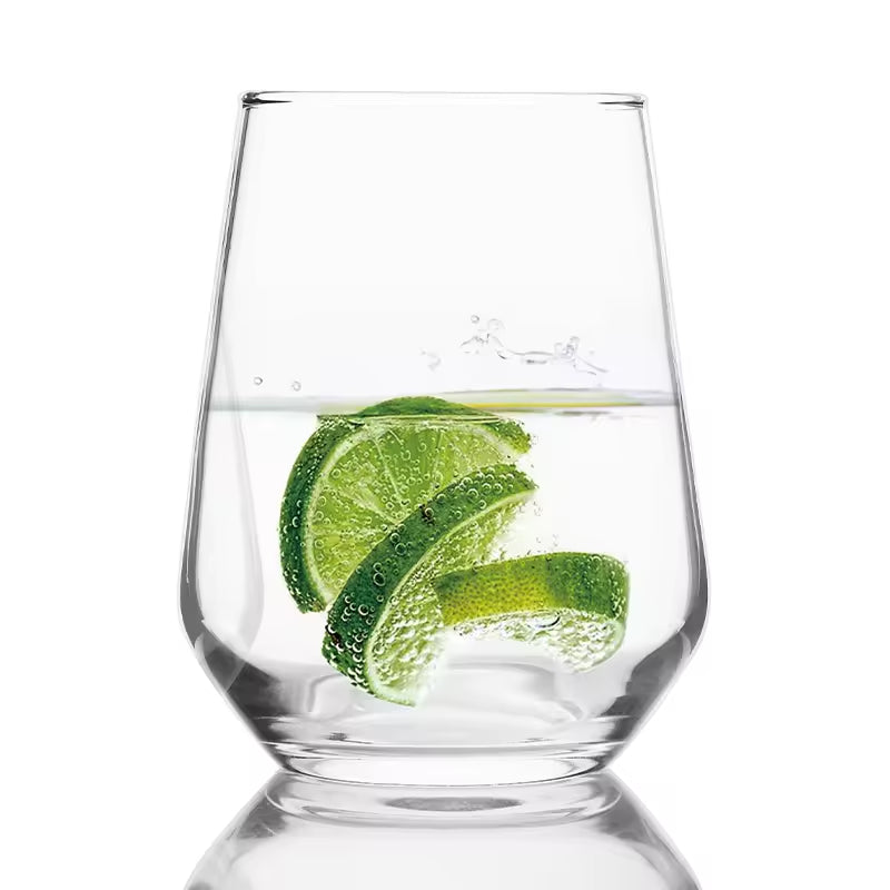 Set of 6-370ml Clear Water Beverage Glass Cup