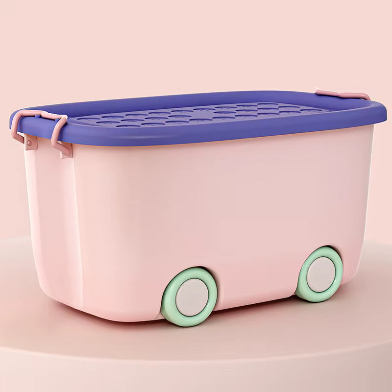 Stackable Kids' Toy Storage Organizer Bin with Wheels-1 Piece