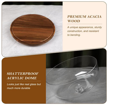 Premium Acacia Wood Cake Stand & Multifunctional Charcuterie Board