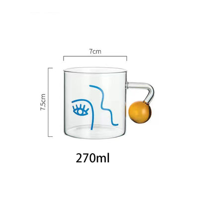 270ML PORTRAIT PATTERN SMALL GLASS MUG