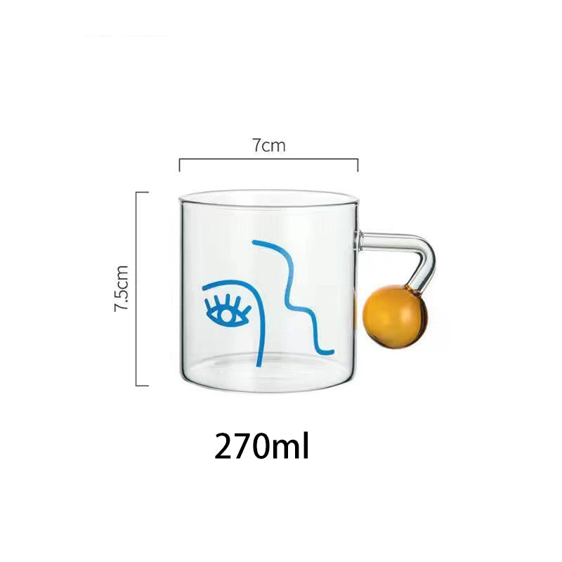 270ML PORTRAIT PATTERN SMALL GLASS MUG