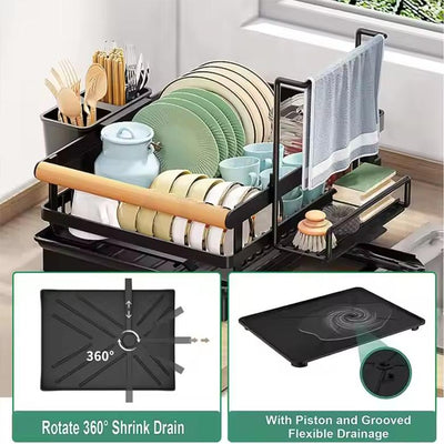 Multi-Functional Kitchen Dish Drying Rack – Black