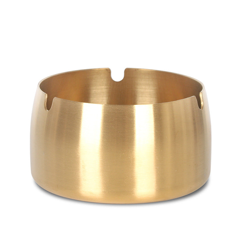 Golden Round Stainless Steel Ashtray Cigar