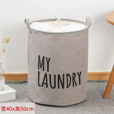 Collapsible Fabric Laundry Hamper with Drawstring Closure – Large 40x50cm