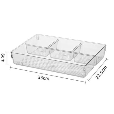 Clear Acrylic 4-Compartment Drawer Organizer Tray