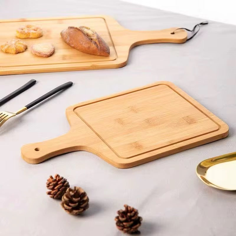 Rectangle Bamboo Chopping Board with handle multipurpose use for vegetables fruits and cheese
