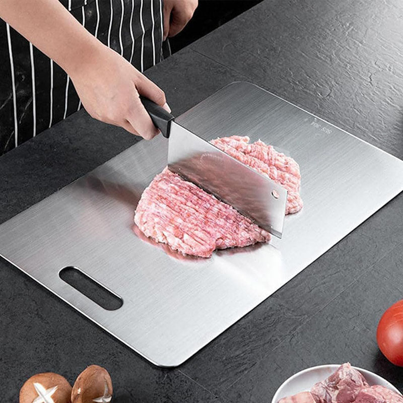 36CM x 25CM Double-Sided Stainless-Steel Cutting Board Anti-Rust
