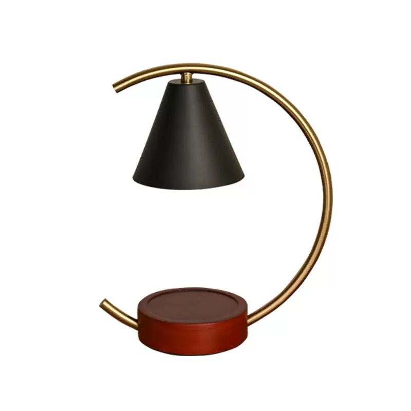 Elegant Arc Candle Warmer Lamp with Dimmer Control in Black and Red