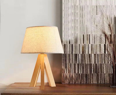 Tripod Table Lamp with Natural Linen Shade